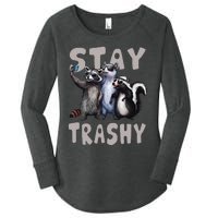 Stay Trashy Funny Raccoon Opossum Skunk Women's Perfect Tri Tunic Long Sleeve Shirt