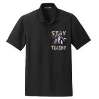 Stay Trashy Funny Raccoon Opossum Skunk Dry Zone Grid Polo