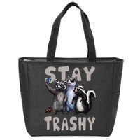 Stay Trashy Funny Raccoon Opossum Skunk Zip Tote Bag