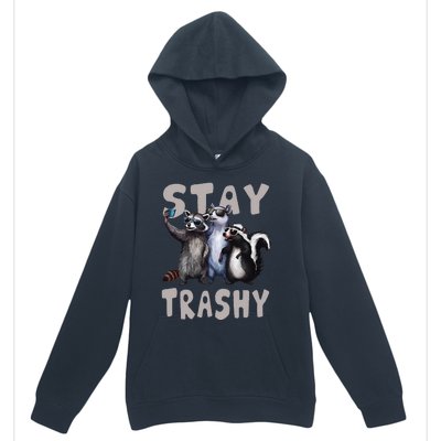 Stay Trashy Funny Raccoon Opossum Skunk Urban Pullover Hoodie