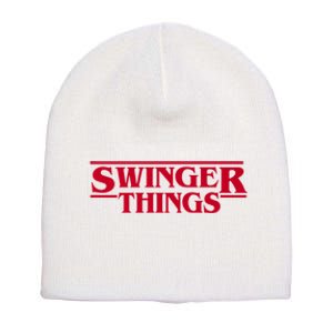 Swinger Things Funny Swingers Short Acrylic Beanie