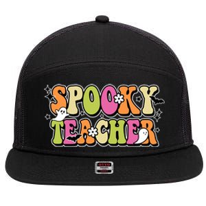 Spooky Teacher Festive Halloween Cute 7 Panel Mesh Trucker Snapback Hat