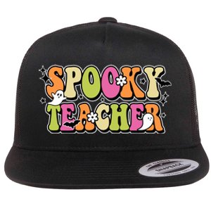 Spooky Teacher Festive Halloween Cute Flat Bill Trucker Hat