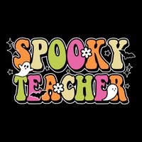 Spooky Teacher Festive Halloween Cute Flat Bill Trucker Hat