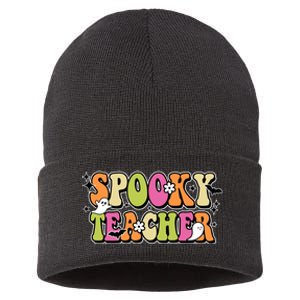 Spooky Teacher Festive Halloween Cute Sustainable Knit Beanie