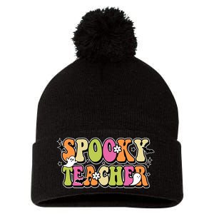 Spooky Teacher Festive Halloween Cute Pom Pom 12in Knit Beanie