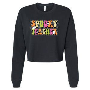 Spooky Teacher Festive Halloween Cute Cropped Pullover Crew