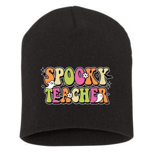 Spooky Teacher Festive Halloween Cute Short Acrylic Beanie