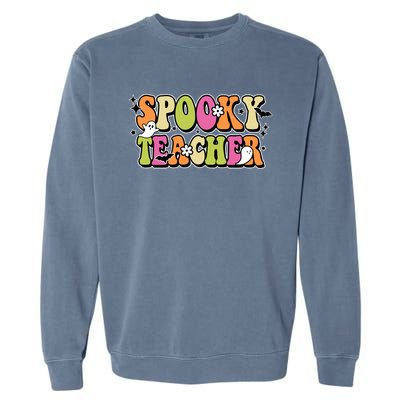 Spooky Teacher Festive Halloween Cute Garment-Dyed Sweatshirt