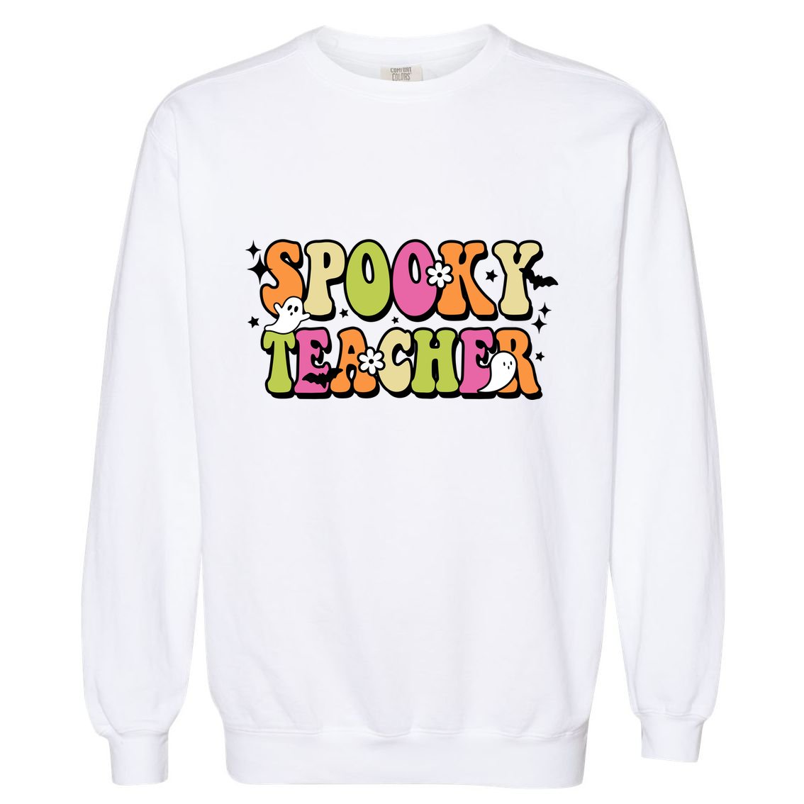 Spooky Teacher Festive Halloween Cute Garment-Dyed Sweatshirt