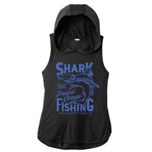 Shark Tropical Fishing World Greatest Fishing Club Ladies PosiCharge Tri-Blend Wicking Draft Hoodie Tank