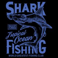 Shark Tropical Fishing World Greatest Fishing Club Drawstring Bag