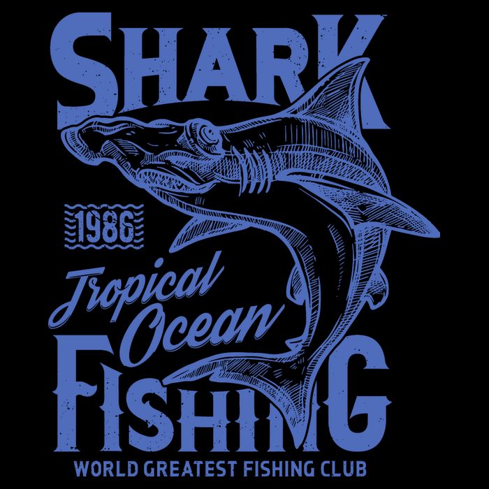 Shark Tropical Fishing World Greatest Fishing Club Drawstring Bag