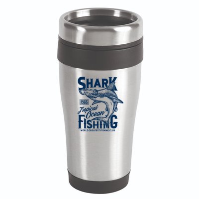Shark Tropical Fishing World Greatest Fishing Club 16oz Travel Tumbler