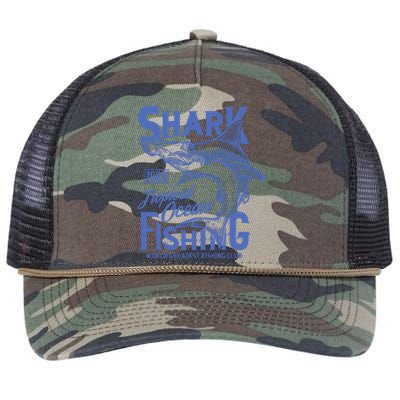 Shark Tropical Fishing World Greatest Fishing Club Retro Rope Trucker Hat Cap