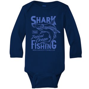 Shark Tropical Fishing World Greatest Fishing Club Baby Long Sleeve Bodysuit