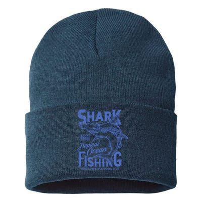 Shark Tropical Fishing World Greatest Fishing Club Sustainable Knit Beanie