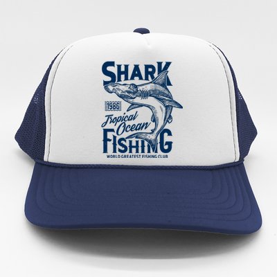 Shark Tropical Fishing World Greatest Fishing Club Trucker Hat