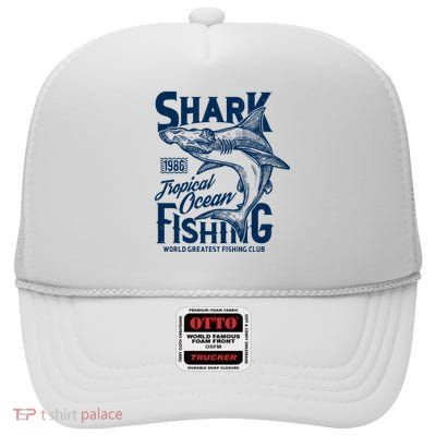 Shark Tropical Fishing World Greatest Fishing Club High Crown Mesh Back Trucker Hat
