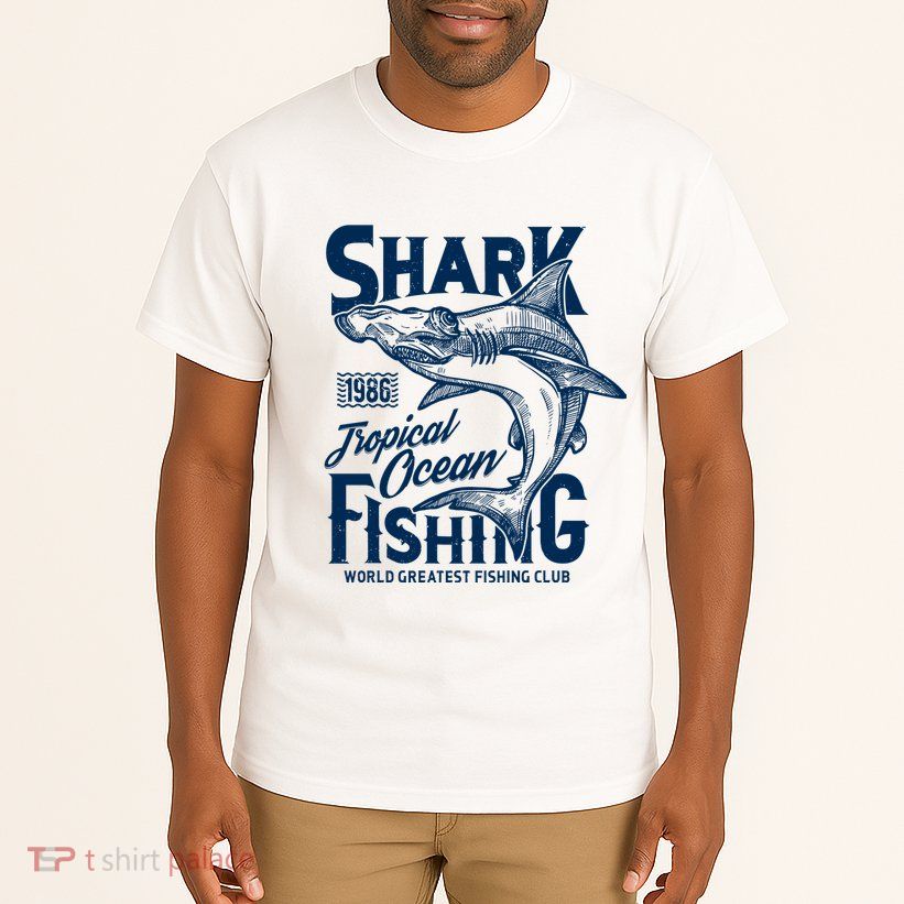 Shark Tropical Fishing World Greatest Fishing Club Tall T-Shirt