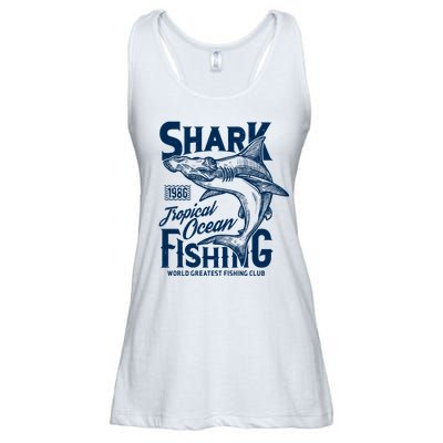 Shark Tropical Fishing World Greatest Fishing Club Ladies Essential Flowy Tank