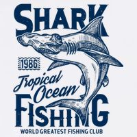 Shark Tropical Fishing World Greatest Fishing Club Flat Bill Trucker Hat