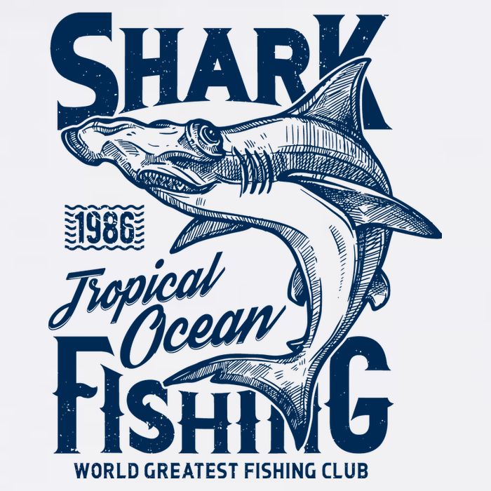 Shark Tropical Fishing World Greatest Fishing Club Flat Bill Trucker Hat