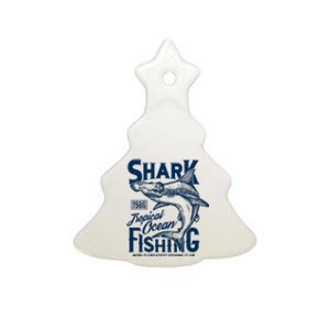 Shark Tropical Fishing World Greatest Fishing Club Ceramic Tree Ornament