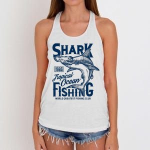 Shark Tropical Fishing World Greatest Fishing Club Women's Knotted Racerback Tank