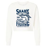 Shark Tropical Fishing World Greatest Fishing Club Cropped Pullover Crew