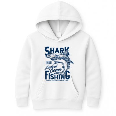 Shark Tropical Fishing World Greatest Fishing Club Kids Hoodie