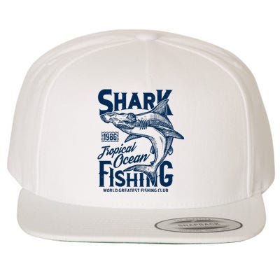 Shark Tropical Fishing World Greatest Fishing Club Wool Snapback Cap