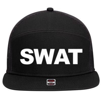SWAT Team Front Back Print SWAT Team 7 Panel Mesh Trucker Snapback Hat
