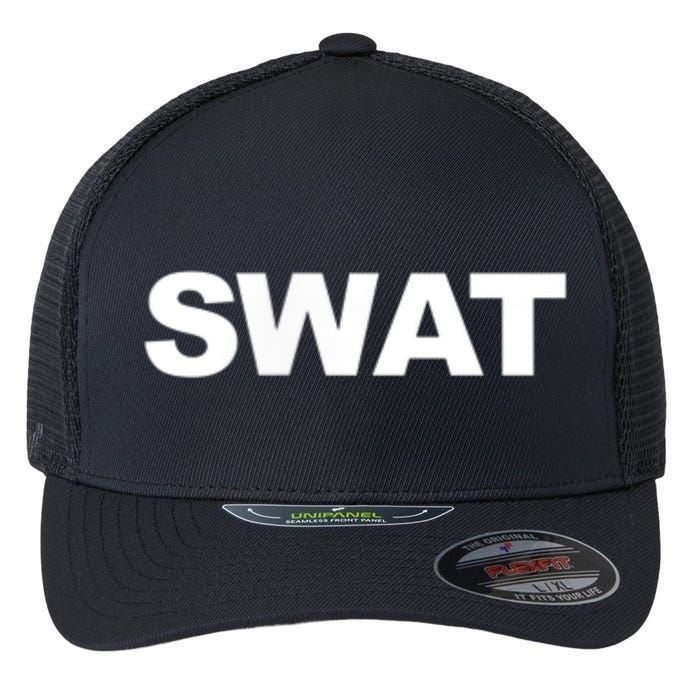 SWAT Team Front Back Print SWAT Team Flexfit Unipanel Trucker Cap