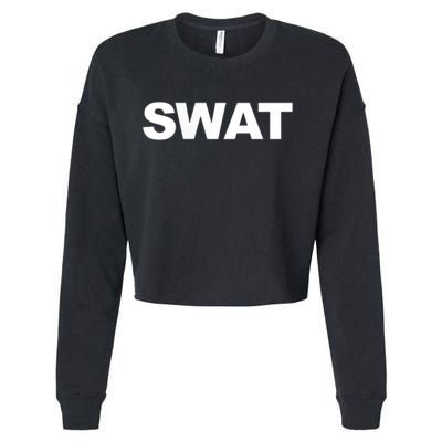 SWAT Team Front Back Print SWAT Team Cropped Pullover Crew