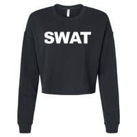 SWAT Team Front Back Print SWAT Team Cropped Pullover Crew