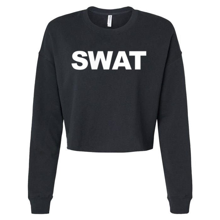 SWAT Team Front Back Print SWAT Team Cropped Pullover Crew
