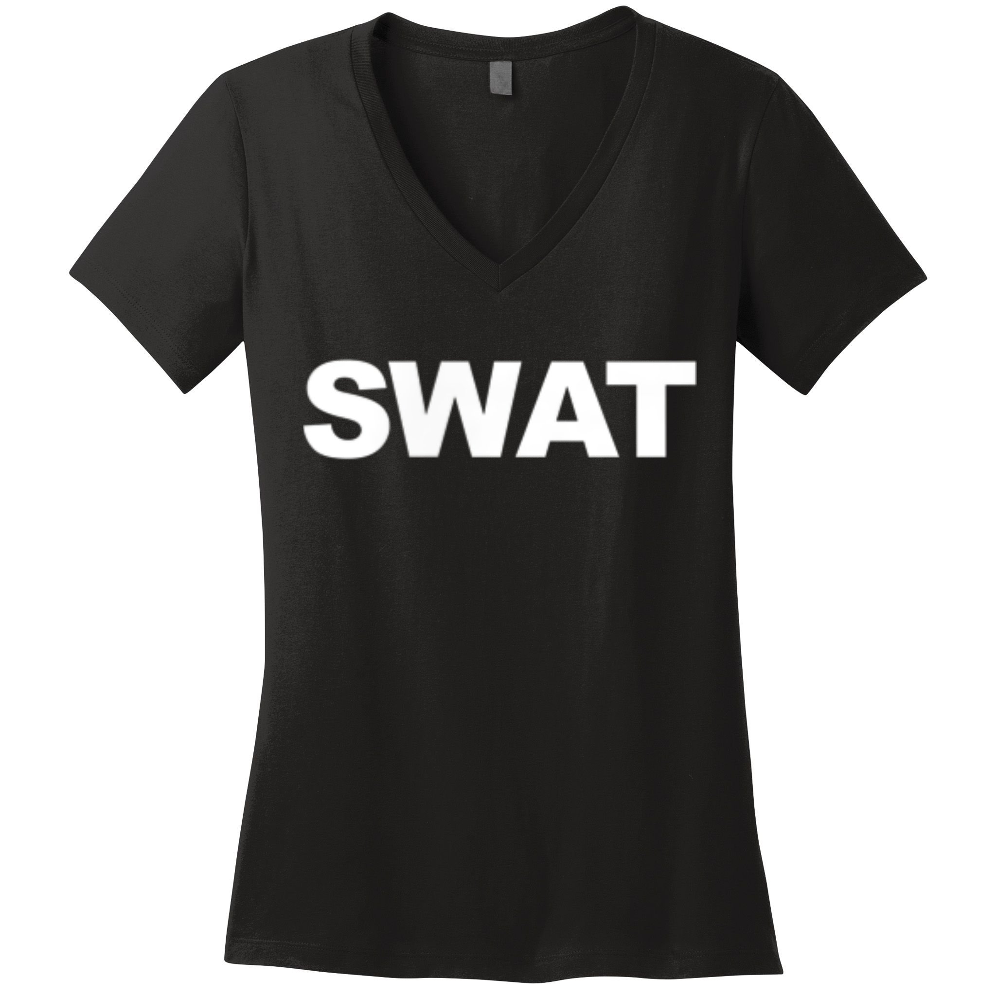 SWAT Team Front Back Print SWAT Team Women's V-Neck T-Shirt