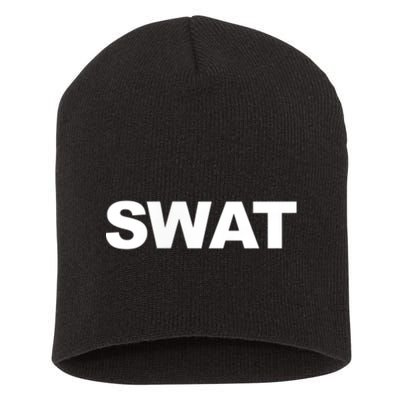 SWAT Team Front Back Print SWAT Team Short Acrylic Beanie