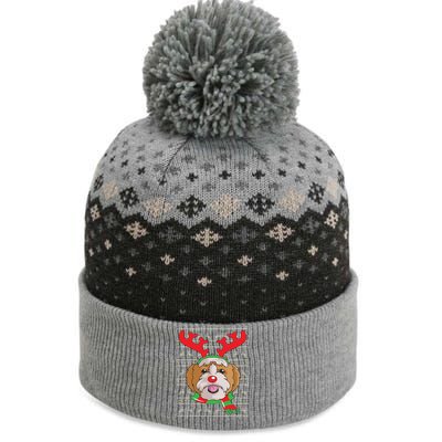 Shih Tzu Gift Reindeer Christmas Gift Top The Baniff Cuffed Pom Beanie