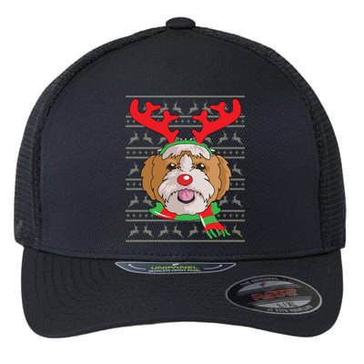 Shih Tzu Gift Reindeer Christmas Gift Top Flexfit Unipanel Trucker Cap