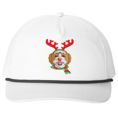 Shih Tzu Gift Reindeer Christmas Gift Top Snapback Five-Panel Rope Hat