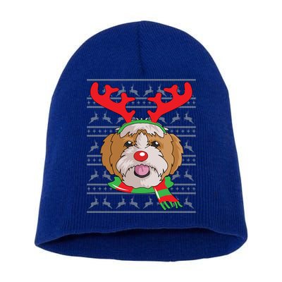 Shih Tzu Gift Reindeer Christmas Gift Top Short Acrylic Beanie