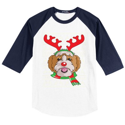 Shih Tzu Gift Reindeer Christmas Gift Top Baseball Sleeve Shirt