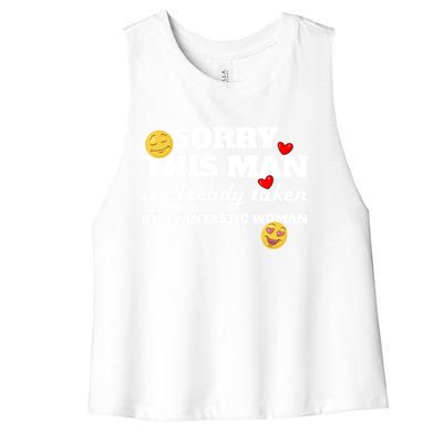 Sorry This Guy Is Already Taken By A Fantastic Gift Women's Racerback Cropped Tank