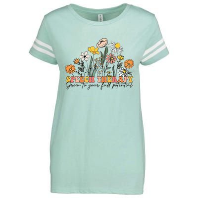 Speech Therapist Gift Speech Therapy Funny SLP Speech Flower Enza Ladies Jersey Football T-Shirt