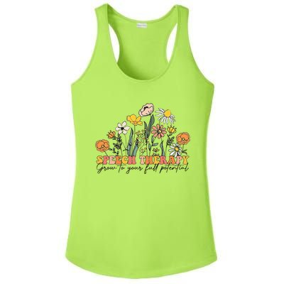 Speech Therapist Gift Speech Therapy Funny SLP Speech Flower Ladies PosiCharge Competitor Racerback Tank