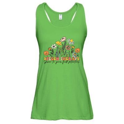 Speech Therapist Gift Speech Therapy Funny SLP Speech Flower Ladies Essential Flowy Tank