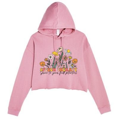 Speech Therapist Gift Speech Therapy Funny SLP Speech Flower Crop Fleece Hoodie