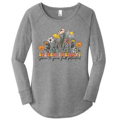 Speech Therapist Gift Speech Therapy Funny SLP Speech Flower Women's Perfect Tri Tunic Long Sleeve Shirt